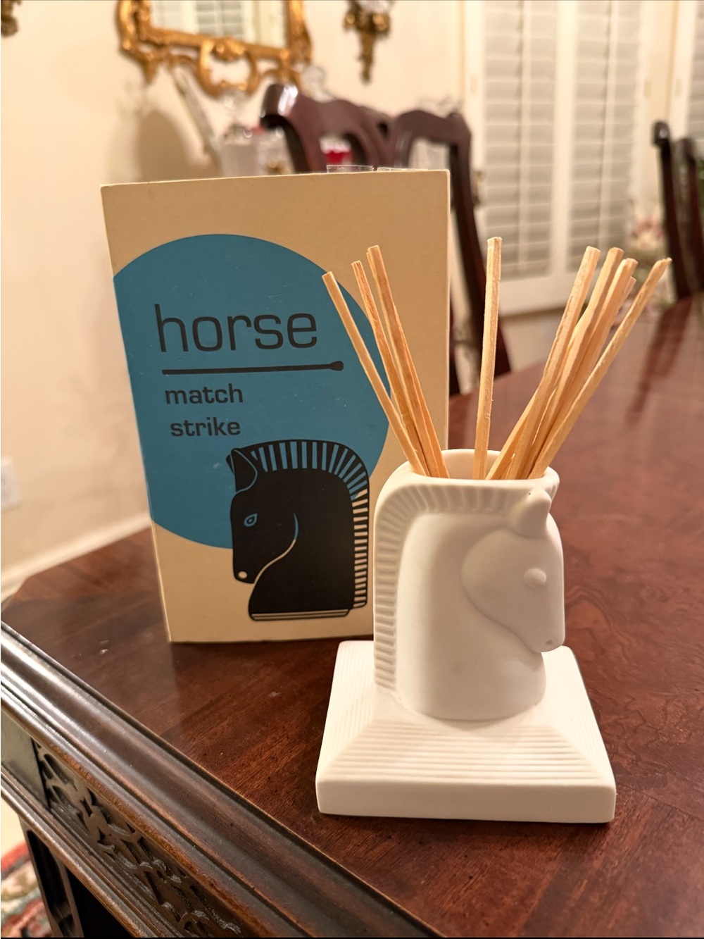 Horse Match Strike Ceramic Horse Head Match Holder - White Jonathan Adler